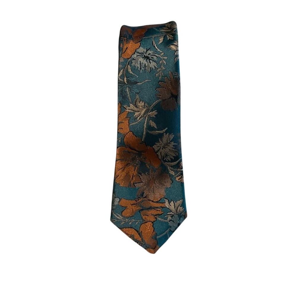Bugle Boy Men's Polyester Satiny Floral Print Necktie Classic Formal